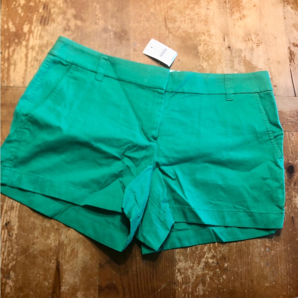 J. Crew Bright Green Chino Cotton Shorts NWT size 10
